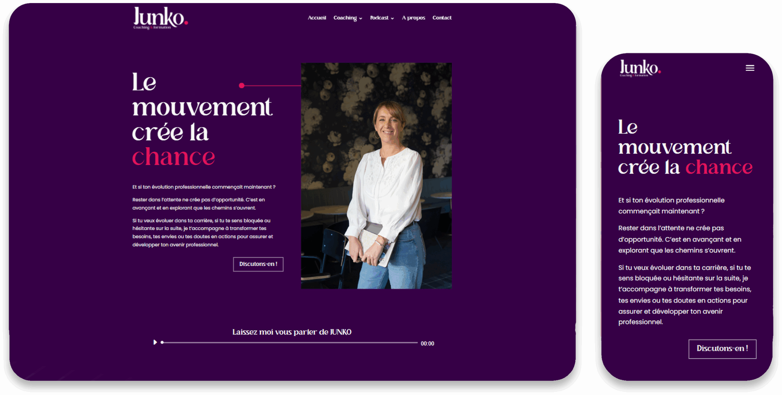 Représentation responsive du projet de Junko coaching Représentation responsive du projet de Junko coaching